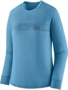 Patagonia Capilene Cool Merino Graphic Funktionsshirt langarm strata stripe: shore blue (Damen) (44600-STRS)