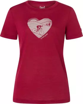 super.natural Bergzeit Bike Heart Funktionsshirt kurzarm rot (Damen) (SNWP0324912I)