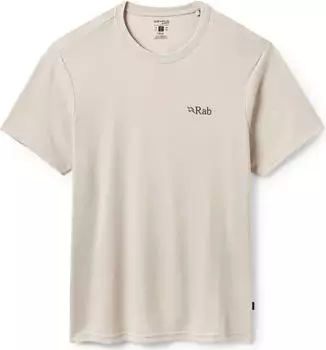 Rab Crimp Logo Funktionsshirt kurzarm pebble (Herren) (QBL-67-PBE)
