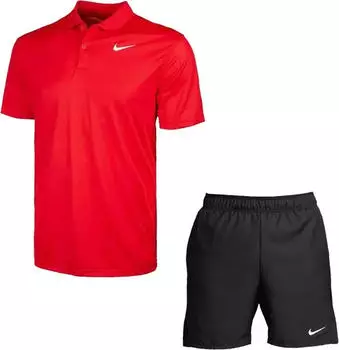 Nike Court Dri-FIT Tennis Funktionsshirt kurzarm university red/white (Herren) (DH0857-657)