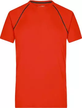 James & Nicholson Fitness Funktionsshirt kurzarm bright orange/black (Herren) (JN496-101579)