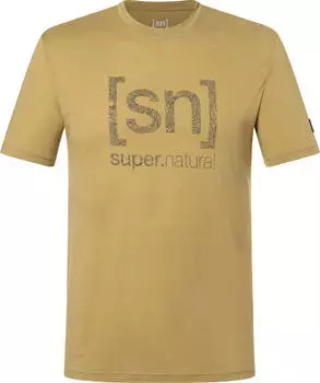 super.natural Logo Lines Tee Funktionsshirt kurzarm sahara/cashmere grey melange (Herren) (SNMP0118875H)