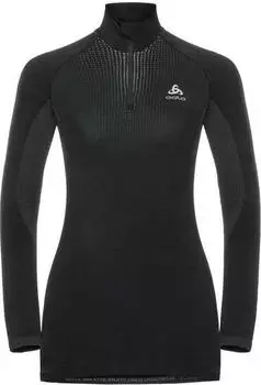 Odlo Performance Warm Funktionsshirt langarm black/odlo concrete grey (Damen) (188081-60064)