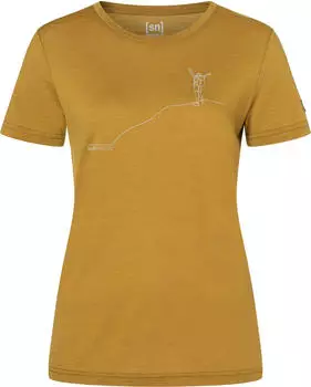super.natural Gipfelgl&uuml;ck Tee Funktionsshirt kurzarm dried tobacco/feather grey (Damen) (SNWP0307126I)