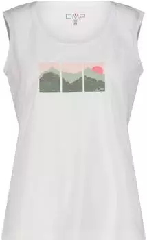 CMP Frontgrafik Tanktop Funktionsshirt &auml;rmellos wei&szlig; (Damen) (38T6666-06XV)