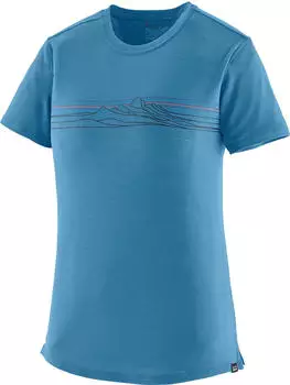 Patagonia Capilene Cool Merino Graphic Funktionsshirt kurzarm strata stripe: shore blue (Damen) (44595-STRS)