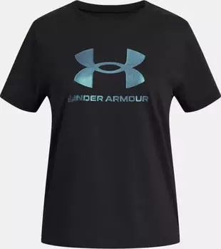 Under Armour Rival Shimmer Funktionsshirt kurzarm schwarz/wei&szlig; (Junior) (6004129-001)