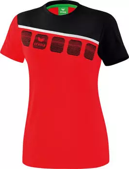 Erima 5-C Funktionsshirt kurzarm rot/schwarz/wei&szlig; (Damen)