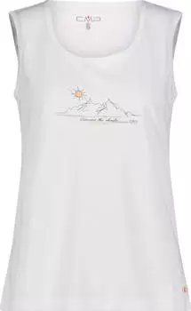 CMP Frontgrafik Tanktop Funktionsshirt &auml;rmellos bianco/salmone (Damen) (38T6666-20XT)