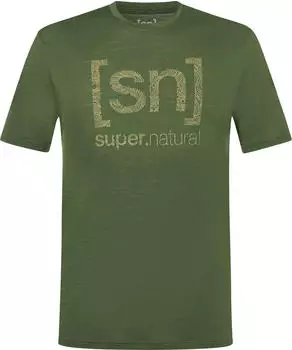 super.natural Logo Lines Tee Funktionsshirt kurzarm chive/dried tobacco (Herren) (SNMP0118878H)