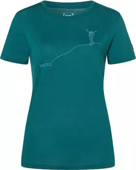 super.natural Gipfelgl&uuml;ck Tee Funktionsshirt kurzarm pacific/lagoon grene (Damen) (SNWP0307111)