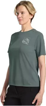 Jack Wolfskin Vonnan Graphic Funktionsshirt kurzarm ridge leaf slate green (Damen) (A63953-T0336)