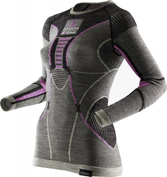 X-Bionic Apani Merino by Fastflow Lady Shirt Roundneck black/grey/pink