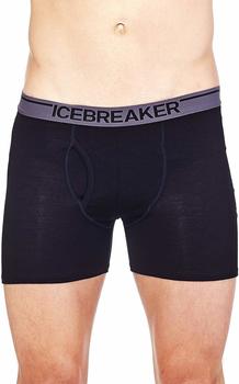 Icebreaker Mens Anatomica Boxers w Fly Black/Monsoon