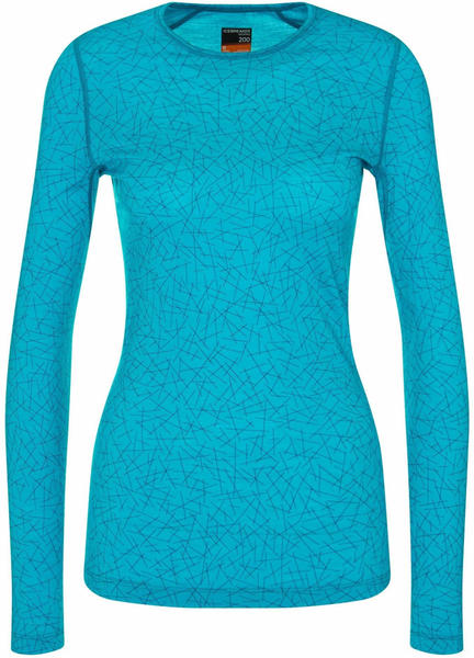 Icebreaker 200 Oasis LS Crewe Sky Paths Women Arctic Teal