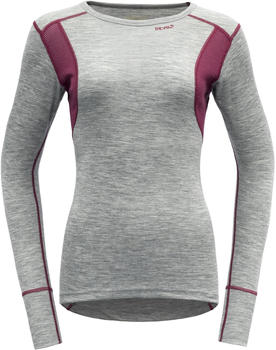 Devold Hiking Woman Shirt grey melange/beetroot
