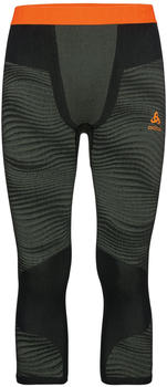 Odlo Men's Blackcomb 3/4 Base Layer Pants climbing ivy/black/orange clown fish