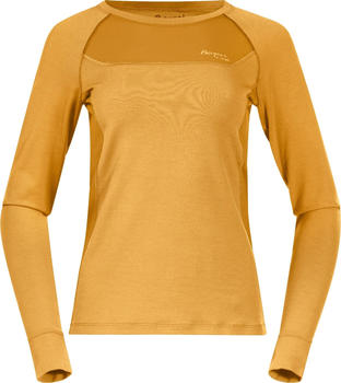 Bergans Cecilie Wool Long Sleeve light golden yellow/golden yellow/solid dark grey