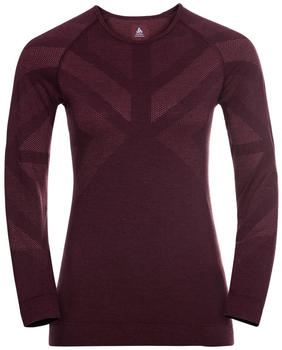 Odlo Women's Natural + Kinship Warm Long-Sleeve Baselayer winetasting melange