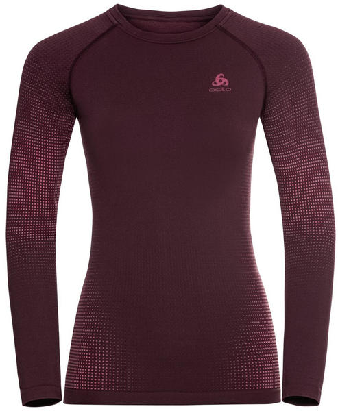 Odlo Women Performance Warm Eco Base Layer Top (196191) winetasting/deep claret