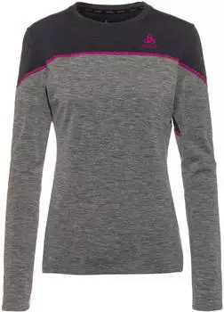 Odlo Women LS Revelstoke Performance Wool Warm Base Layer odlo graphite melange melange/festival fuchsia Odlo Women LS Revelstoke Performance Wool Warm Base Layer odlo graphite melange melange/festival fuchsia