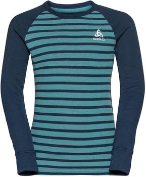 Odlo Kids Active Warm Eco Stripes Base Layer blue wing teal/reef waters