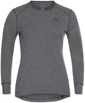 Odlo Women's Active Warm Eco Long-Sleeve Baselayer Top steel grey melange