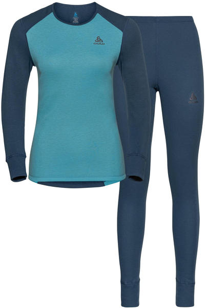 Odlo Women Active Warm Eco Base Layer Set (196701) blue wing teal/reef waters