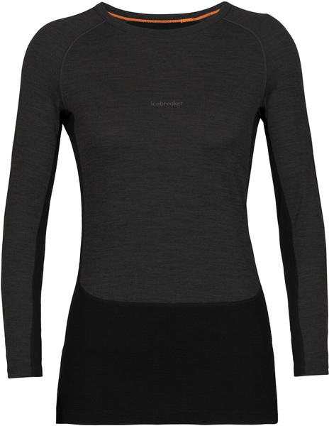 Icebreaker Women's 200 ZoneKnit Merino Long Sleeve Crewe Thermal Top (0A56HD) black