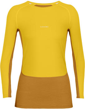 Icebreaker Women's 200 ZoneKnit Merino Long Sleeve Crewe Thermal Top (0A56HD) silent gold/clove