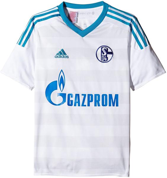 Adidas FC Schalke 04 Herren Auswärts Trikot 2015/2016 white/bold aqua/clear grey S