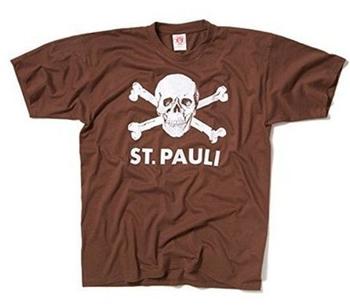 FC St. Pauli Herren T-Shirt Totenkopf braun L