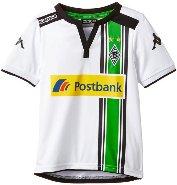 Kappa Borussia Mönchengladbach Kinder Heim Trikot 2015/2016 weiß/schwarz/grün Gr. 152