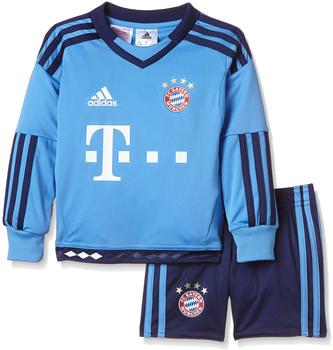 adidas FC Bayern München Kinder Heim Torwart Minikit 2015/2016 lucky blue/dark blue Gr. 92
