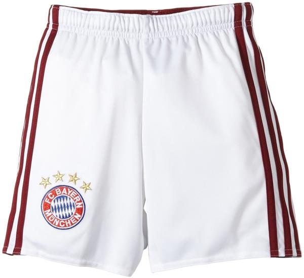 adidas FC Bayern München Kinder Auswärts Short 2014/2015 white/collegiate burgundy Gr. 176