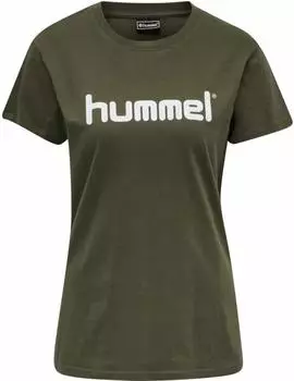 Hummel Cotton T-Shirt Logo Damen (336822) grün