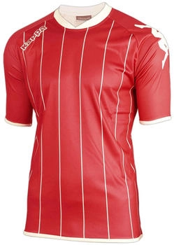Kappa Arezzo Trikot rot Längsstreifen Kontrasteinfassungen