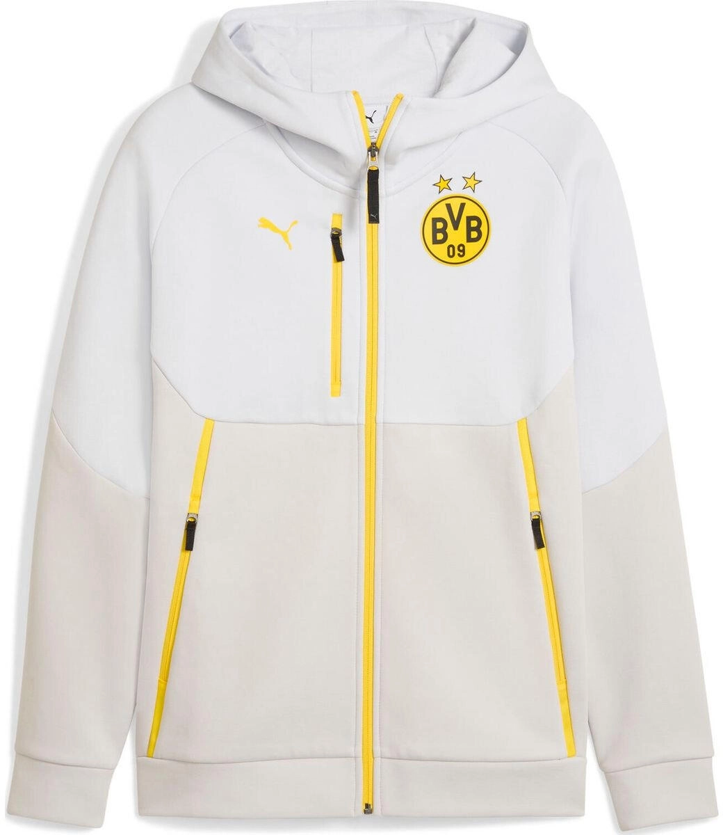 Puma BVB Pumatech Full Zip Hoodie (silver mist-faster yellow