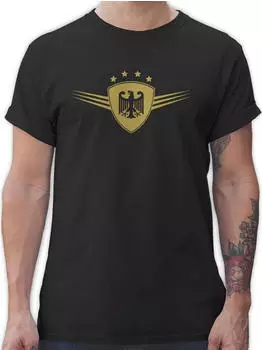 Shirtracer Damen Shirt Fußball EM WM Deutschland (PV-65588759) deutschland gold/schwarz