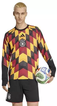 Adidas Deutschland Pre-Match Trikot black/yellow langarm 2026