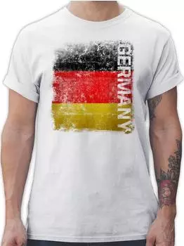 Shirtracer Germany Vintage Flag T-Shirt (PV-57191181) weiß