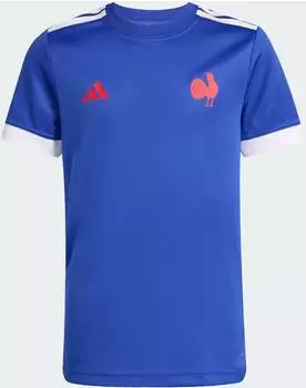 Adidas Frankreich Rugby Home Replica Fan-T-Shirt Kinder Semi Lucid Blue (JY0849)