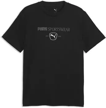 Puma Class T-Shirt mit Grafik Herren Kleidung Schwarz (694294_01)