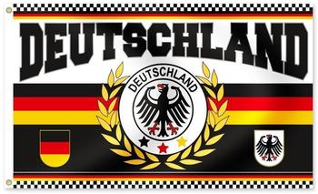 Alsino Deutschland Fanartikel Fan-Artikel Fußball EM WM Hut Brille Perücke Fahne, Fanartikel wählen:FL-26 Fahne 150 x 90 cm