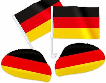 keine Angabe 4 tlg. Alsino Deutschland DE-01 WM Fanartikel Auto Fanset Fanpaket AutoflaggenSpiegelüberzug Autofahne
