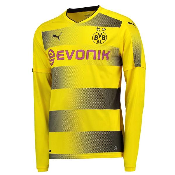 Puma Borussia Dortmund Herren Heim Trikot langarm 2017/2018 cyber yellow/black XXL