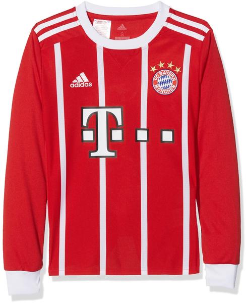 adidas FC Bayern München Kinder Heim Trikot langarm 2017/2018 fcb true red/white Gr. 164