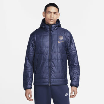 Nike París Saint-Germain Fleece-Lined Hooded Jacket blackened blue/gold suede