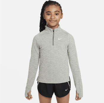 Nike Dri-FIT Older Kids' (Girls') Long-Sleeve 1/2-Zip Top (FD2853) dark grey heather/white