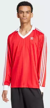 Adidas Adicolor Piqu&eacute; Football Longsleeve (IX5226) better scarlet